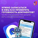 Почти 15 000 жителей региона активно пользуются чат-ботом МФЦ в МАХ